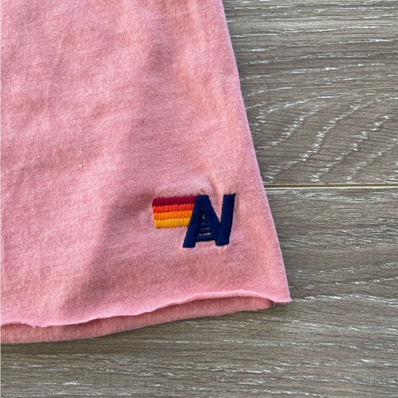 Aviator Nation Women’s Bolt Boyfriend Tee Pink with Hot Pink Bolt Sz S EUC - Picture 9 of 10